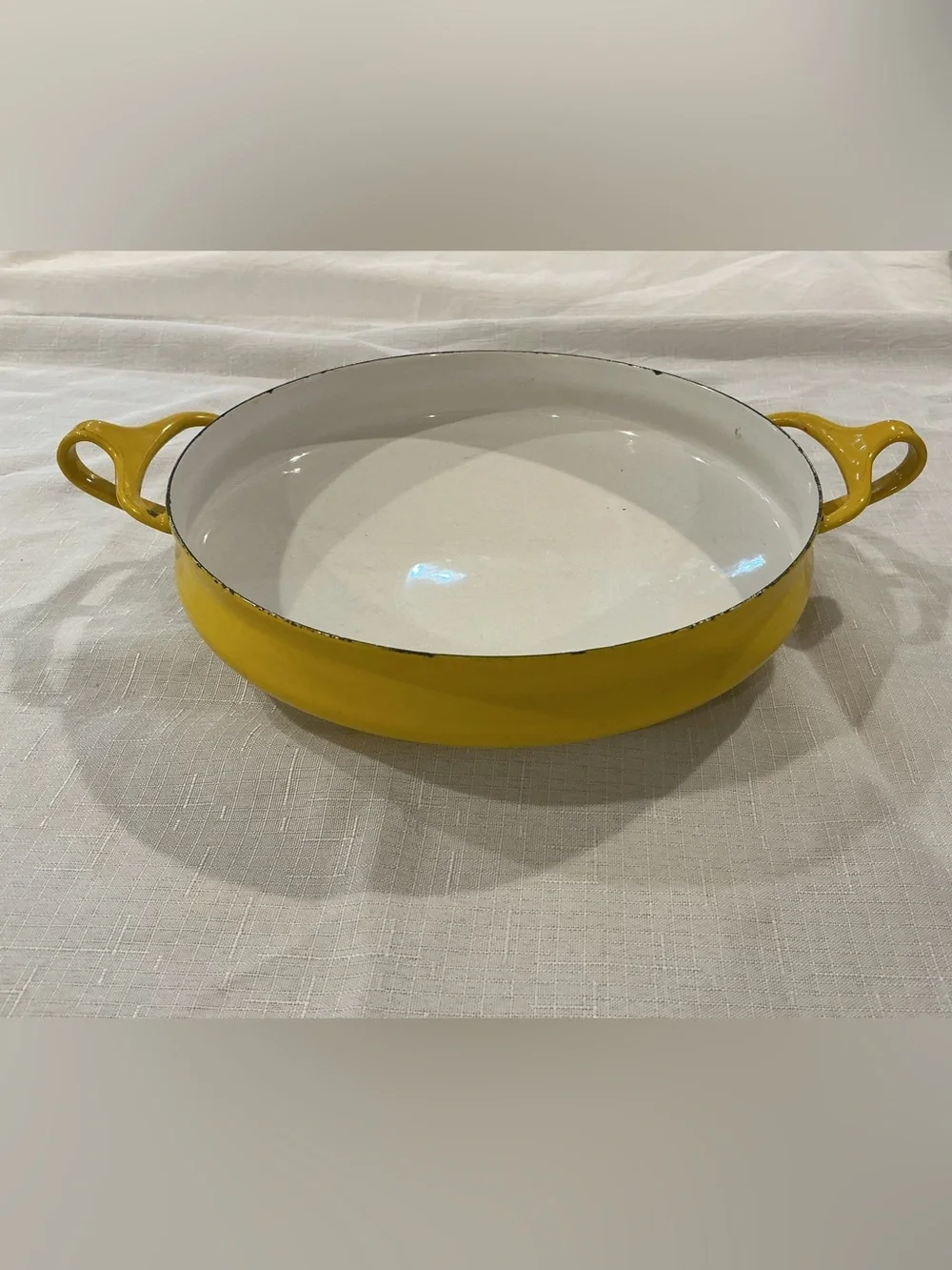 MCM Vintage Dansk Designs France Yellow Paella Pan 10 Inch